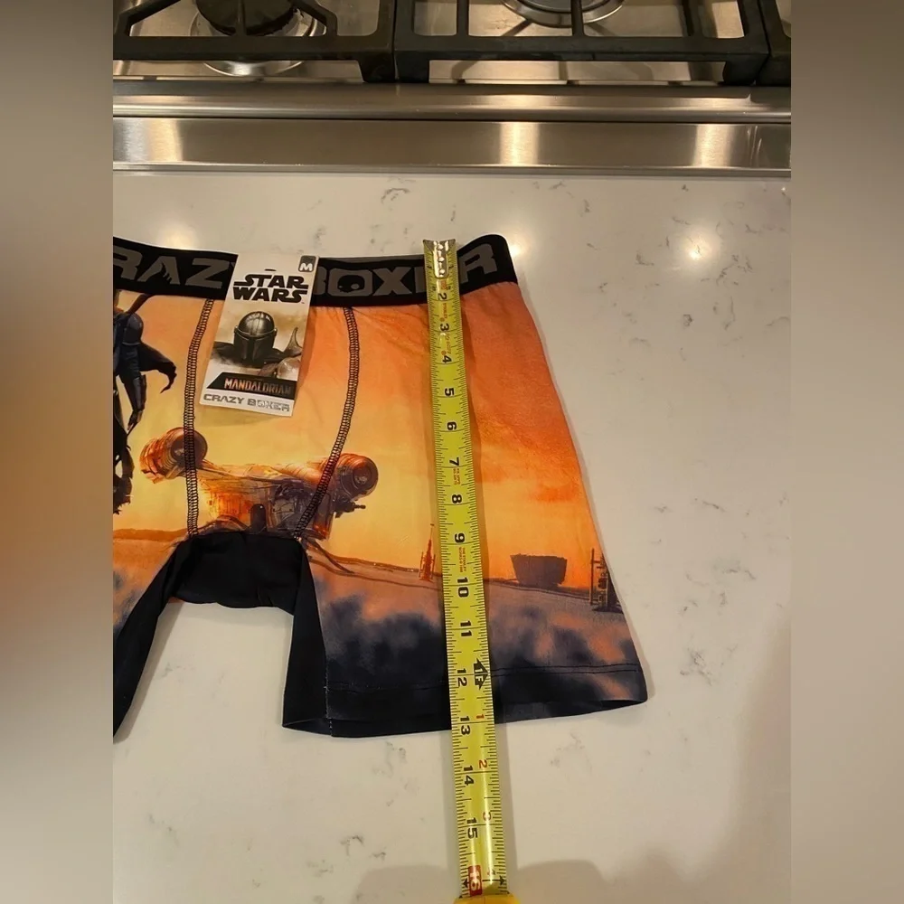 CRAZY BOXER The Mandalorian Sunset Boxer Brief Underwear sz Medium Orange Yellow
